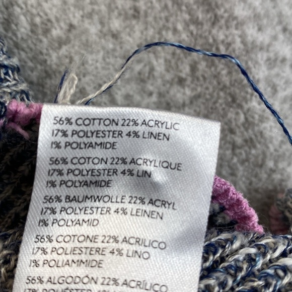 Pilcro "Washed" sweater vest academia pink trim S boxy heathered oversized - Picture 9 of 12